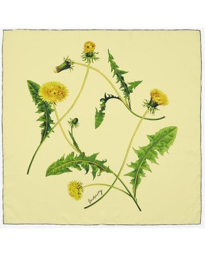 Burberry Dandelion Silk Scarf - Yellow