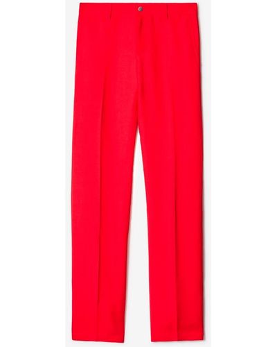Burberry Canvas Trousers - Red