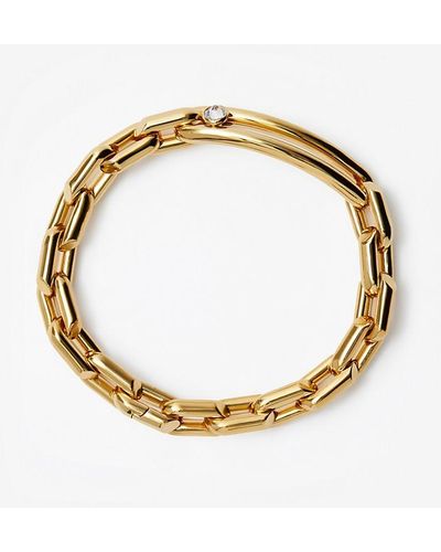 Burberry Gold-plated Hollow Chain Bracelet - Metallic