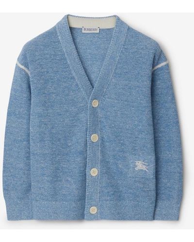 Burberry Linen Cotton Cardigan - Blue