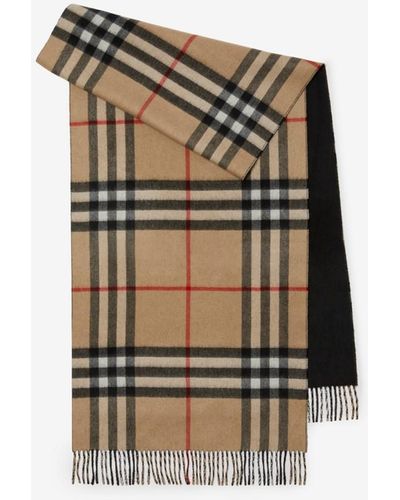 Burberry Reversible Check Cashmere Scarf - Black