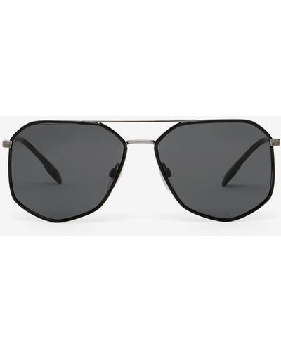 Burberry Geometric Frame Sunglasses - Black