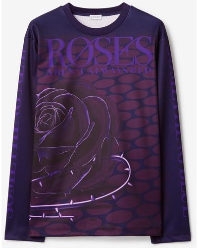 Burberry Haut à imprimé roses - Violet