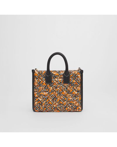 Burberry Monogram Print Quilted Leather Mini Freya Tote - Multicolour
