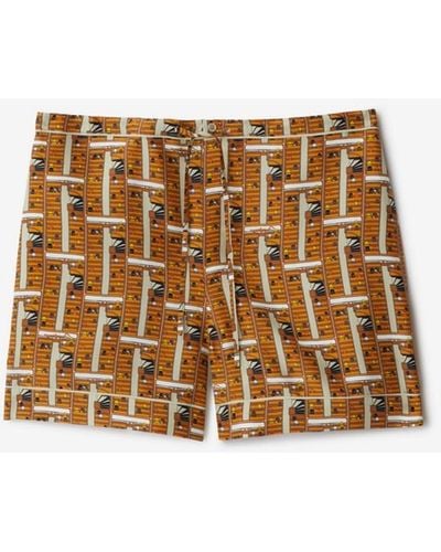 Burberry Bus Silk Pajama Shorts - Brown