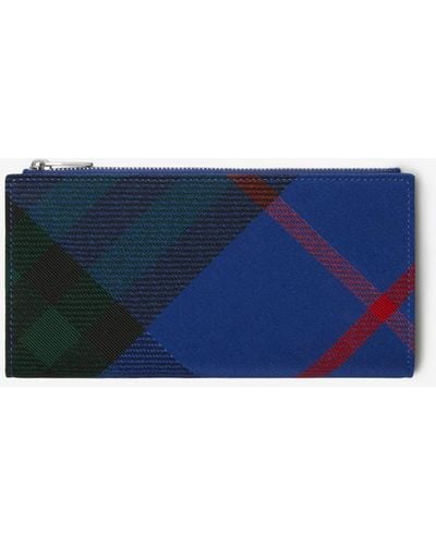 Burberry Large Check Bifold Wallet - Blue