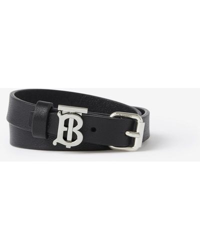 Burberry Monogram Motif Leather Bracelet - Black