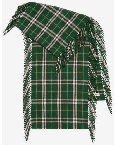 Burberry Check Cashmere Happy Scarf - Green