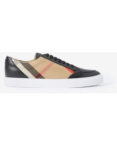 Burberry House Check Canvas & Leather Sneaker - Brown