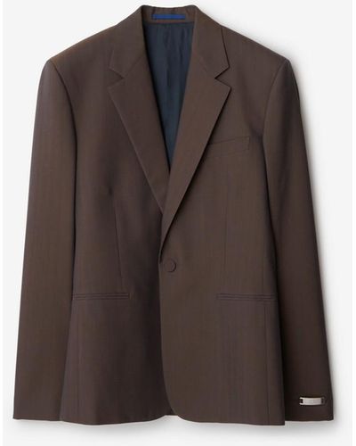 Burberry Wool Tailored Jacket - Brown