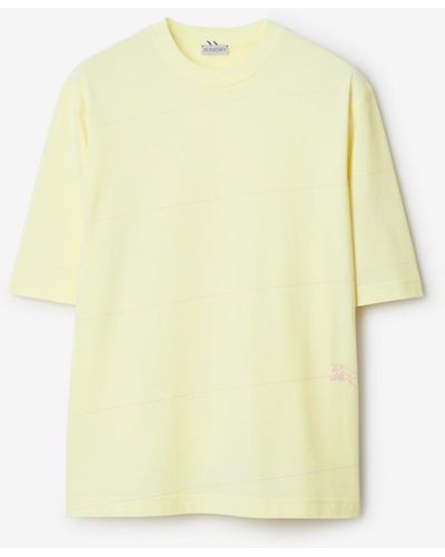 Burberry Striped Cotton T-shirt - Yellow