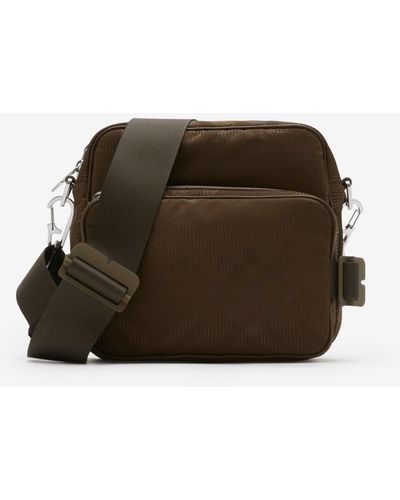 Burberry Check Jacquard Pocket Crossbody Bag - Brown