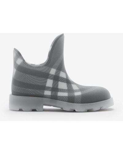 Burberry Check Rubber Marsh Low Boots - Gray