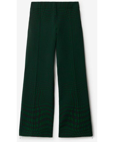 Burberry Warped Houndstooth Nylon Blend Track Pants - Green