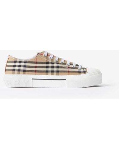 Burberry Vintage Check Canvas Trainers - Brown