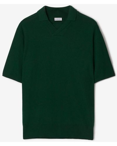 Burberry Poloshirt aus Wolle - Grün