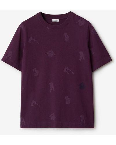 Burberry Ekd Cotton T-shirt - Purple