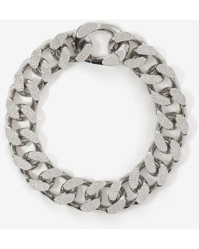 Burberry Monogram Motif Palladium-plated Chain-link Bracelet - Metallic