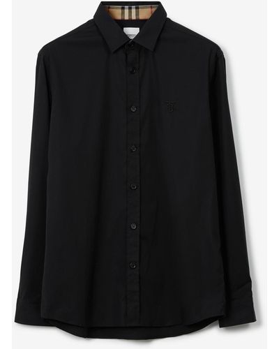 Burberry Stretch Cotton Shirt - Black
