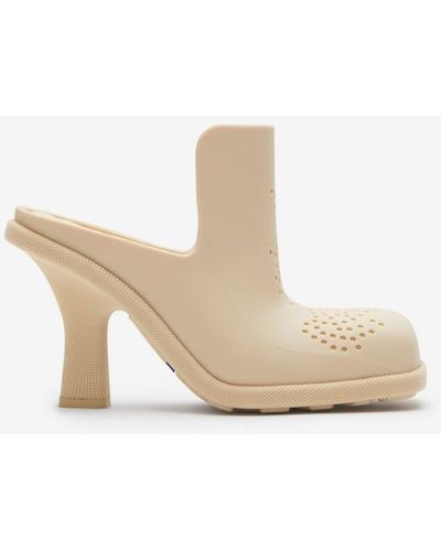 Burberry Rubber Highland Mules - White