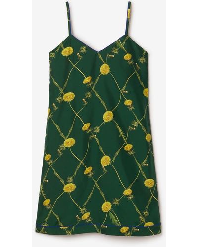 Burberry Dandelion Silk Dress - Green