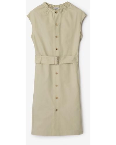 Burberry Cotton Blend Dress - Natural