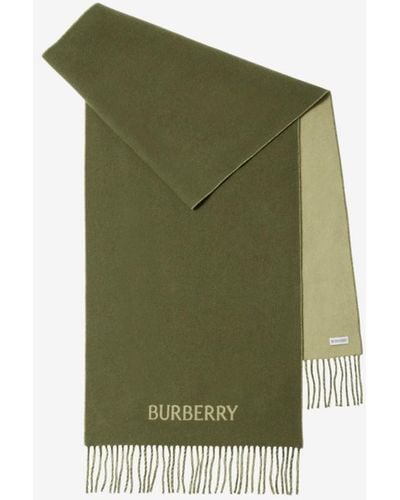 Burberry Ekd Cashmere Reversible Scarf - Green