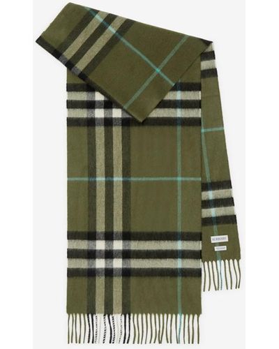 Burberry Check Cashmere Scarf - Green