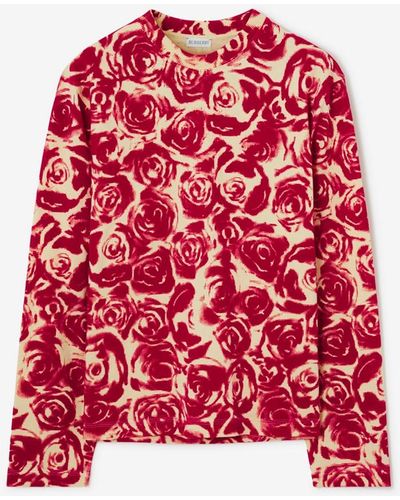 Burberry Rose Cotton Top - Red