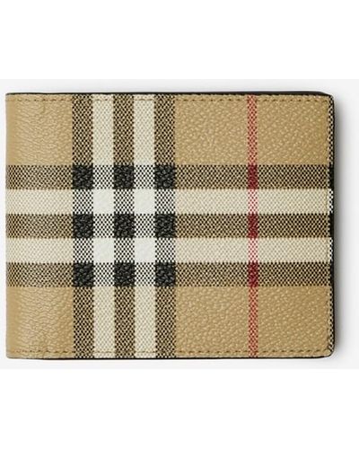 Burberry Check Slim Bifold Wallet - Natural