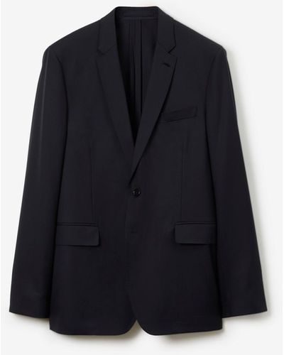 Burberry Wool Tailored Jacket - Blue
