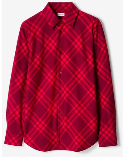 Burberry Check Shirt - Red