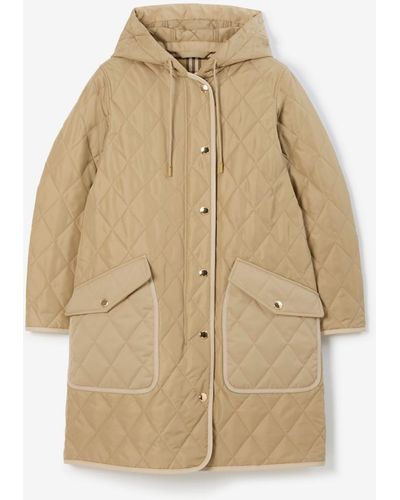 Burberry Quilted Thermoregulated Coat - Natural