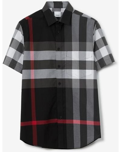 Burberry Short Sleeve Somerton Check Shirt - Black
