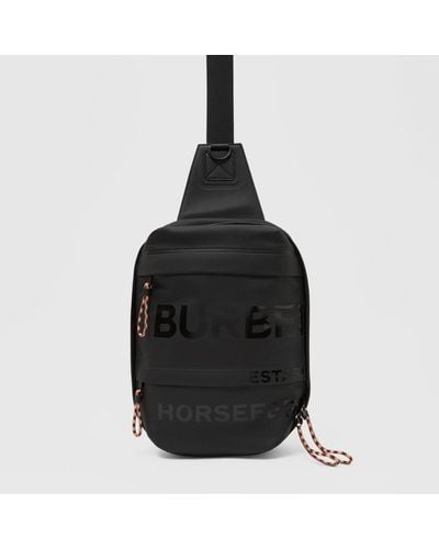 Burberry Horseferry Print Coated Canvas Backpack - Black