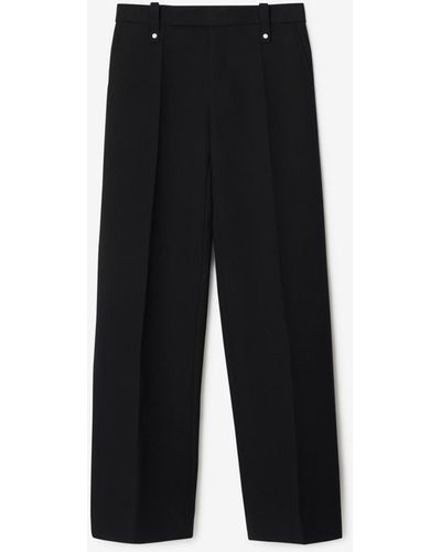 Burberry Wool Blend Tailored Pants - Black