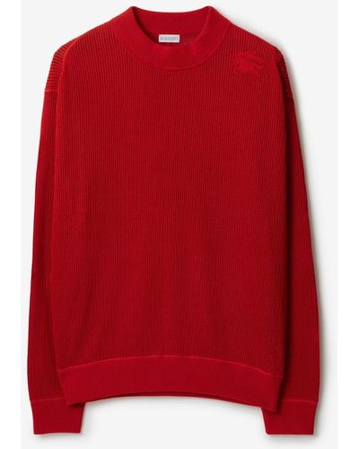 Burberry Silk Cotton Mesh Sweater - Red