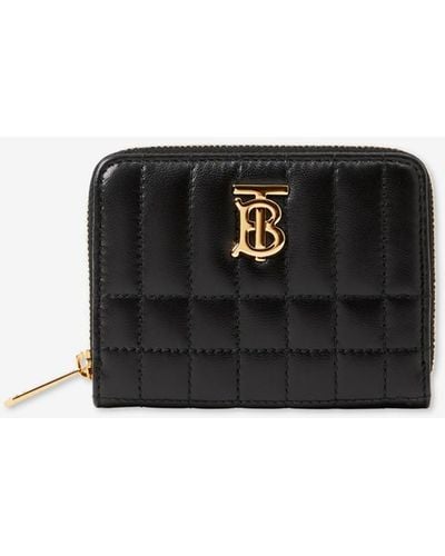 Burberry Brieftasche "Lola" aus gestepptem Leder mit Reißverschluss - Schwarz