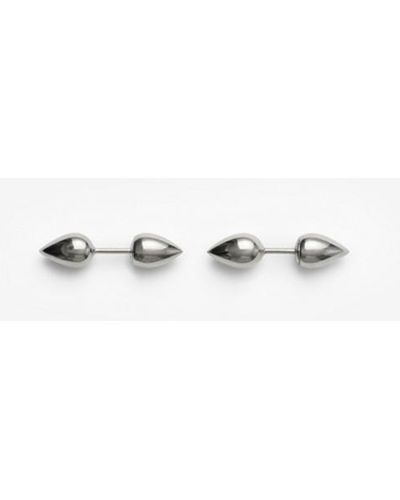 Burberry Small Spear Stud Earrings - White