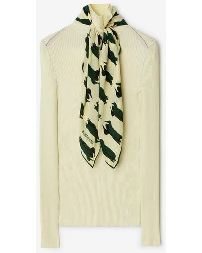 Burberry Pull en maille côtelée avec foulard - Métallisé