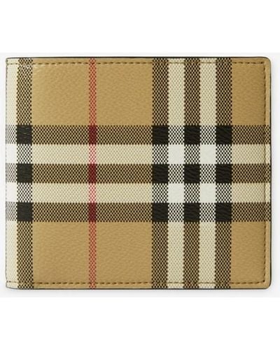 Burberry Faltbrieftasche aus Vintage Check-Eco-Canvas - Braun