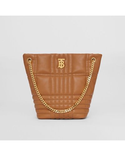 Burberry Quilted Leather Medium Lola Bucket Bag - Brown