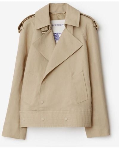 Burberry Canvas Trench Jacket - Natural
