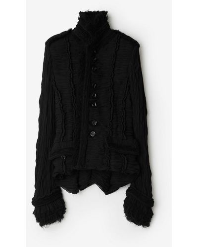 Burberry Pleated Tailored Jacket - Black