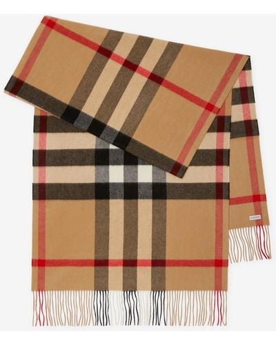 Burberry Check Cashmere Scarf - Brown