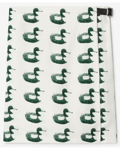 Burberry Duck Print Viscose Kilt - Green