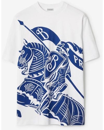 Burberry T-shirt en coton EKD - Bleu