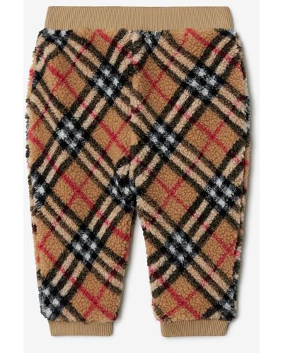 Burberry Check Fleece Jogging Trousers - Multicolour