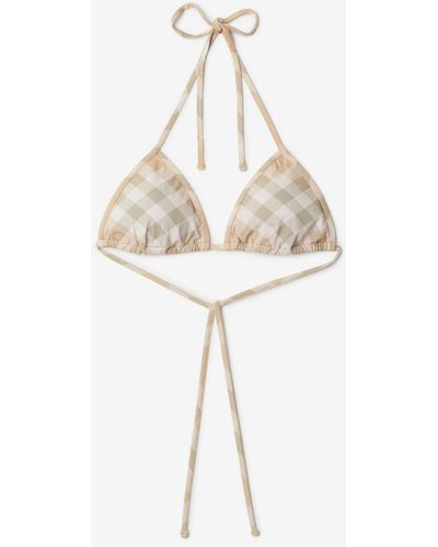 Burberry Check Bikini Top - White