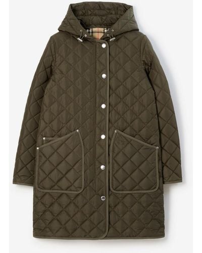 Burberry Quilted Nylon Coat - Green